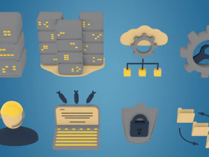 icons data center and hosting 3D Model