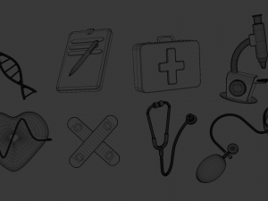 medicine icons 3D मॉडल