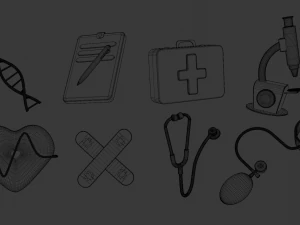 medicine icons 3D Model