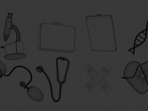 medicine icons 3D मॉडल