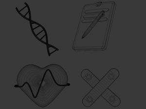 medicine icons 3D मॉडल