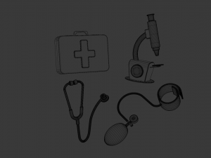 medicine icons 3D मॉडल
