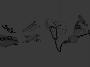 medicine icons 3D Model