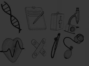 medicine icons 3D Model