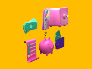 icons finance money 3D Model