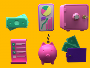 icons finance money 3Dモデル