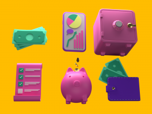icons finance money 3Dモデル