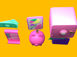 icons finance money 3Dモデル