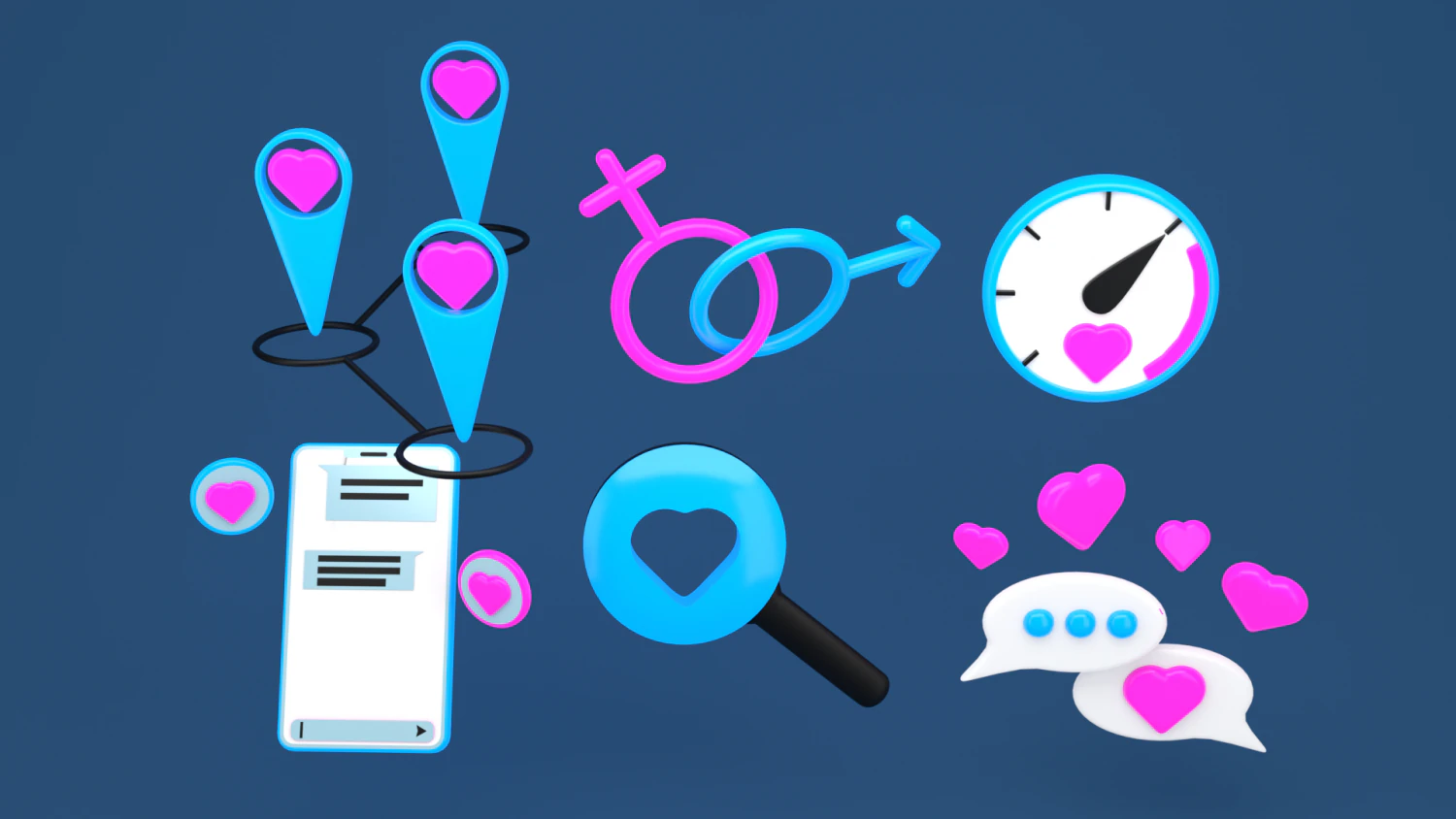 dating icons 3D Model .c4d .max .obj .3ds .fbx .stl .blend 