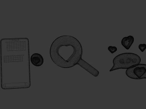 dating icons 3D Model