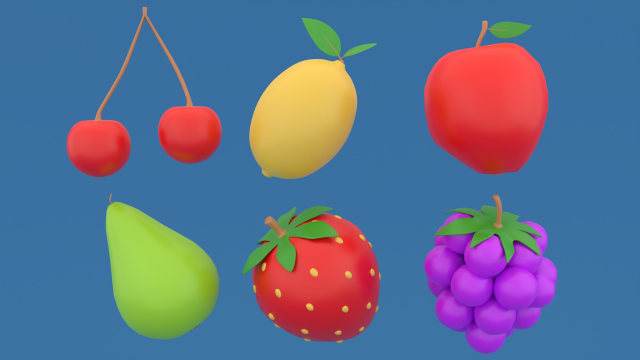 Icons fruit Modelo 3D .c4d .max .obj .3ds .fbx .stl .blend 