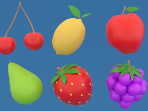 Icons fruit 3D-Modell