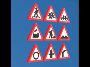 Road signs 3D Model