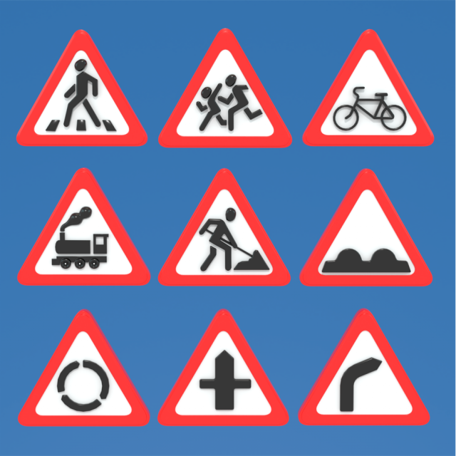 Road signs Modelo 3D .c4d .max .obj .3ds .fbx .stl .blend 