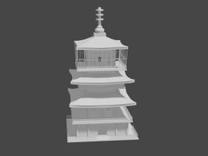 japanese buildings low-poly Modelo 3D