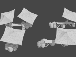 japanese buildings low-poly Modelo 3D