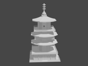 japanese buildings low-poly Modelo 3D
