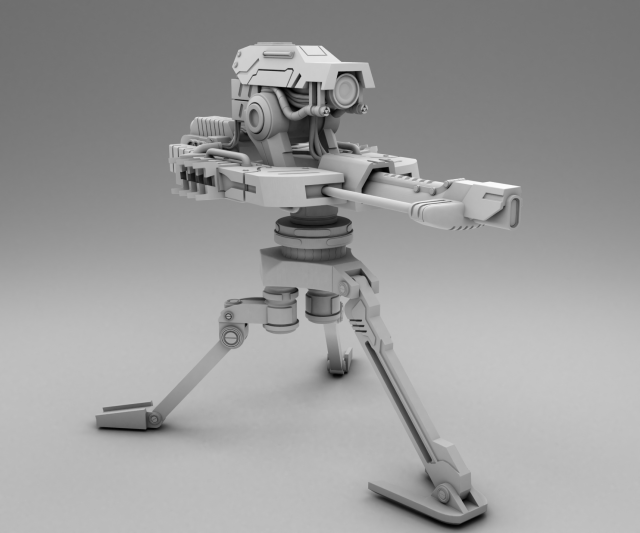 stationary laser turret 3d print model 3D Baskı Modeli .c4d .max .obj .3ds .fbx .stl .blend 
