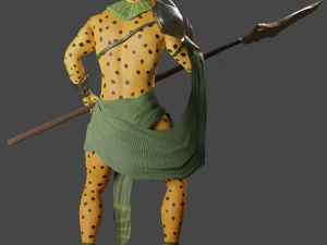 jaguar warrior low-poly 3D Model