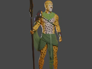 jaguar warrior low-poly 3D Model