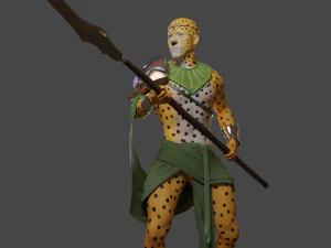 jaguar warrior low-poly 3D Model