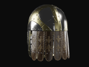 4 medieval helmet low-poly 3D Model