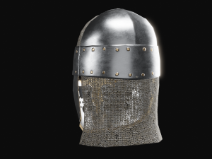 4 medieval helmet low-poly 3D Model