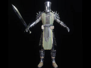 crusader knight 3D Model