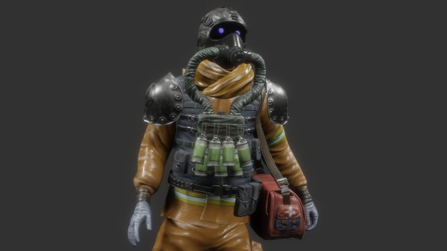 post apocalypse medic low-poly Modelo 3D .c4d .max .obj .3ds .fbx .stl .blend 