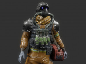 post apocalypse medic low-poly 3D Model