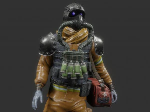 post-apocalyps medic low-poly 3D Model