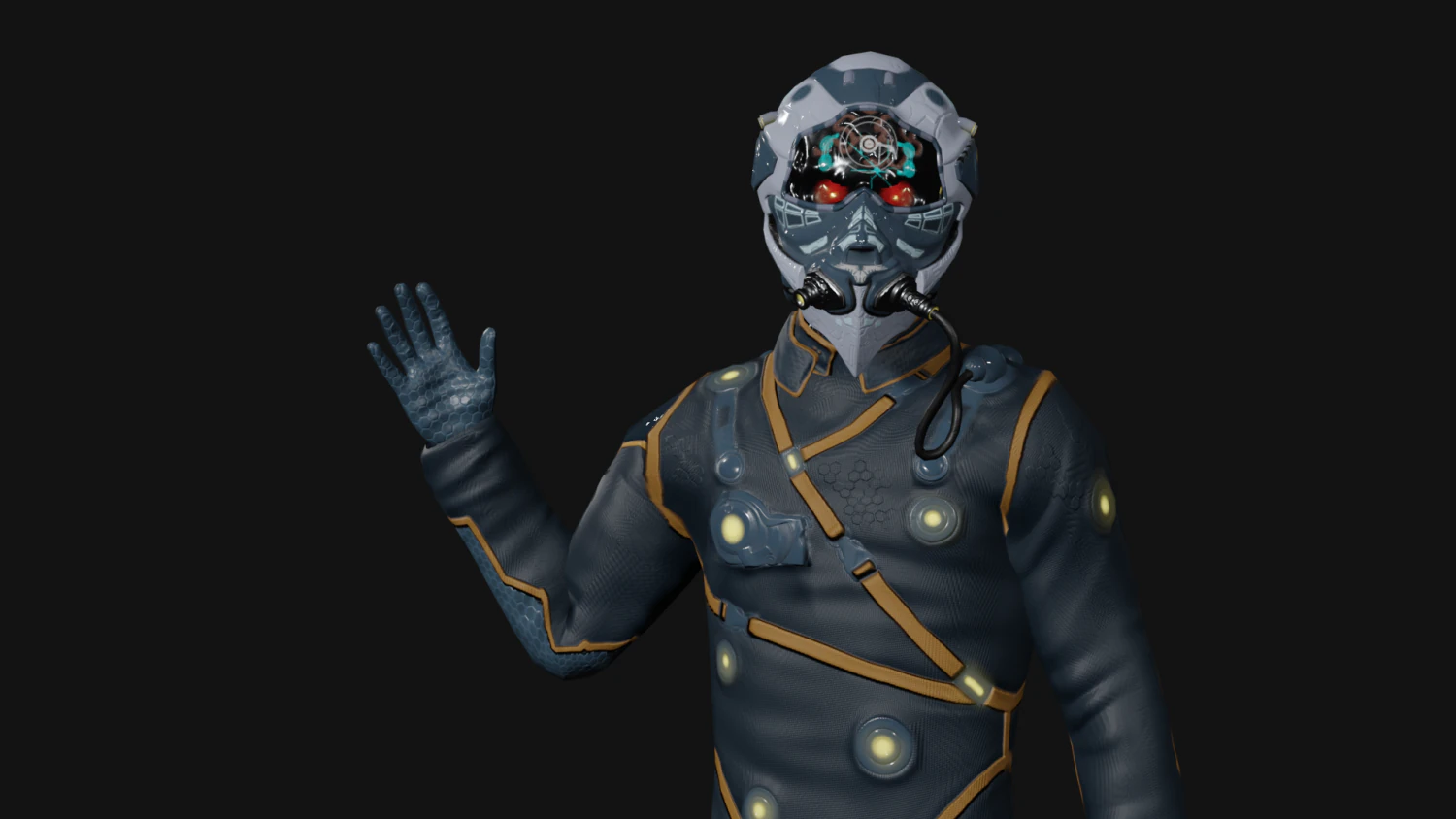 sci-fi man mutant low-poly 3D Model .c4d .max .obj .3ds .fbx .stl .blend