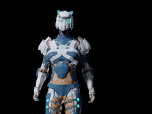 sci-fi girl low-poly game-ready 3D Model