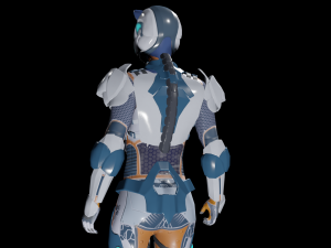 sci-fi girl low-poly game-ready 3D Model