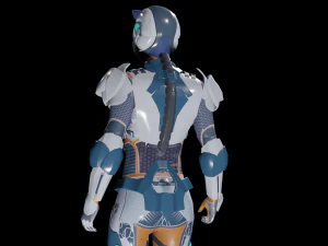 sci-fi girl low-poly game-ready 3D Model