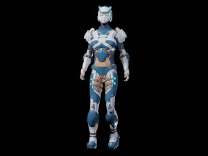 sci-fi girl low-poly game-ready 3D Model