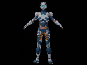 sci-fi girl low-poly game-ready 3D Model