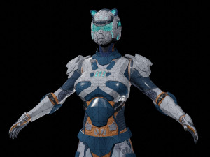 sci-fi girl low-poly game-ready 3D Model