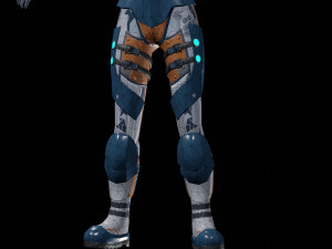 sci-fi girl low-poly game-ready 3D Model