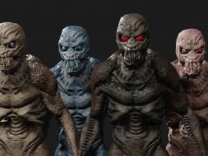 monster alien low-poly game-ready 3D 模型