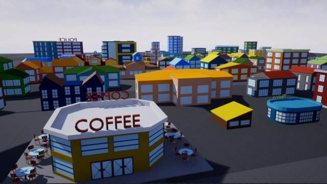 private houses 2 low-poly 3D Modell .c4d .max .obj .3ds .fbx .stl .blend