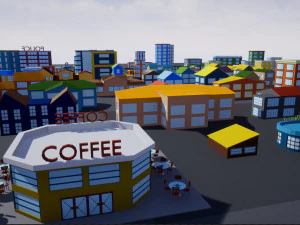 particuliere huizen 2 laag poly 3D Model