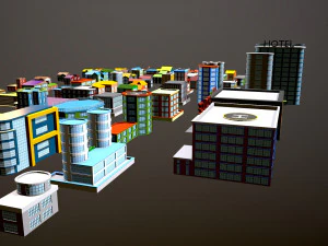 private houses 2 low-poly 3D Model