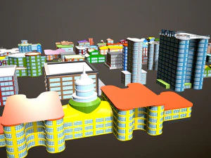 private houses 2 low-poly 3D Model