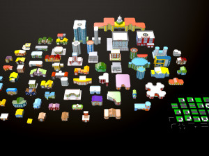 private houses 2 low-poly 3D Modell
