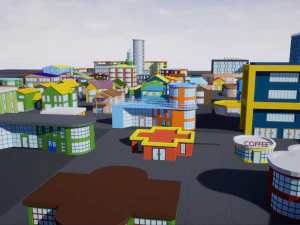private houses 2 low-poly 3D Model