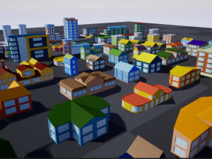 private houses 2 low-poly 3D Model