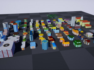 private houses 2 low-poly 3D Modell