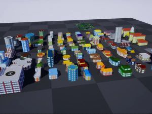 private houses 2 low-poly 3D Model