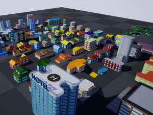 private houses 2 low-poly 3D Model
